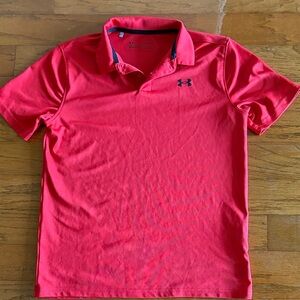 Under Armour Boy’s Polo Shirt in Red with Black Logo size YLG